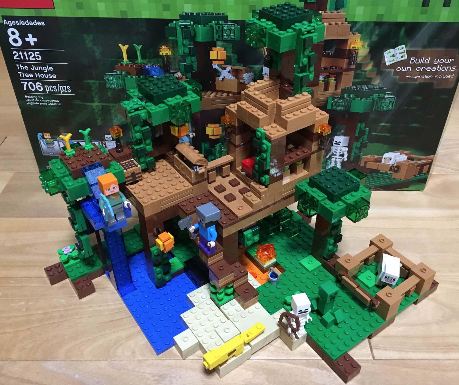 Lego Minecraft Jungle Tree House の組み立てのコツと必要な時間 もんちのこひつじノート 子育ての悩みと取り組み